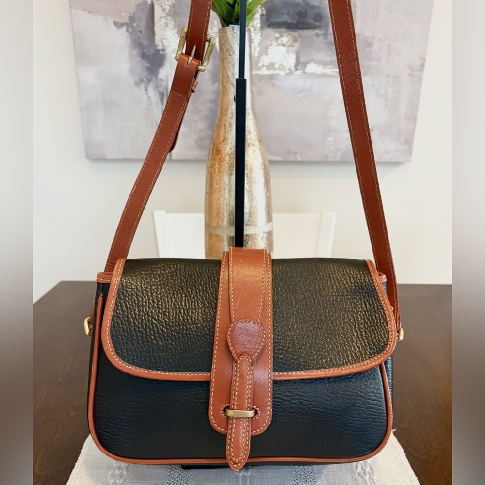 Dooney & Bourke Black and Brown Leather Crossbody Bag